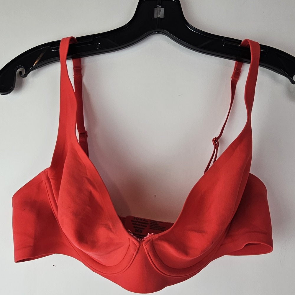 Soma Essentials Unlined Scoop Balconette Bra Womens Size 36B Underwire‎ Red